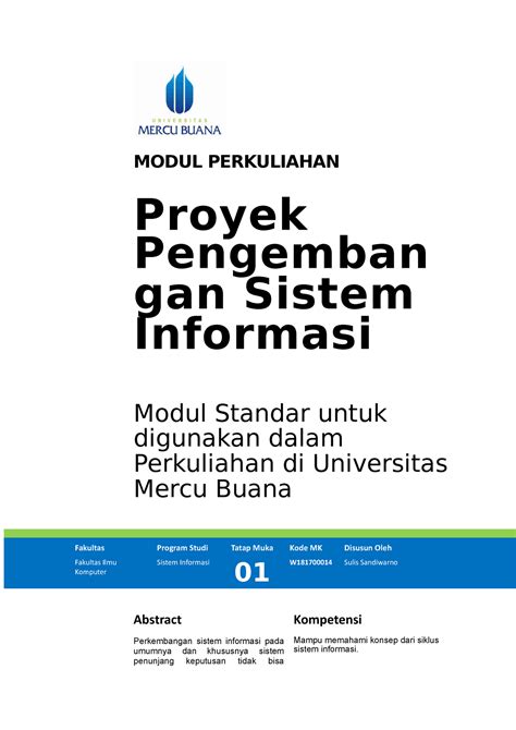 Modul Ppsi Modul Perkuliahan Proyek Pengemban Gan Sistem Informasi