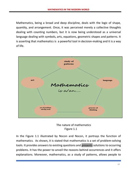 Mmw Mathematics In The Modern World Notes Mathematics Being A