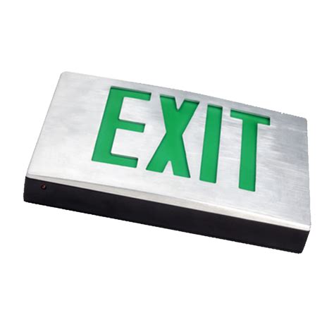 LED Red Green Exit Sign with Lights (Aluminum Slim Profile)