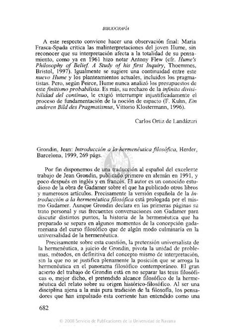 Pdf Bibliograf A Grondin Jean Introducci N A La