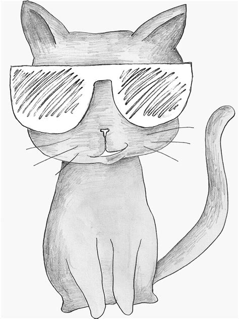 Cute Modern Cat Sunglasses Stickers Sticker For Sale By Someonelikeme77 Redbubble