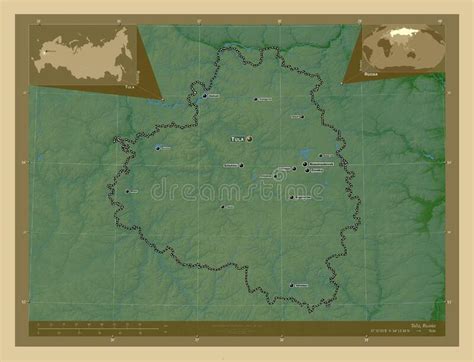 Tula Russia Physical Labelled Points Of Cities Stock Illustration