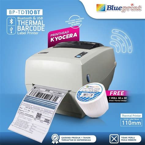 Jual Printer Thermal Barcode Resi Bluetooth BLUEPRINT BP TD110BT Resmi