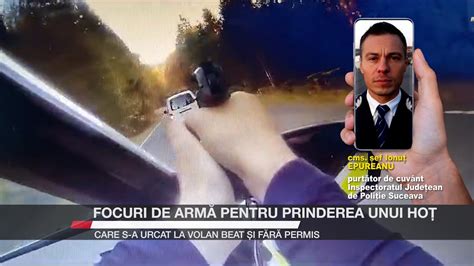 Focuri de armă pentru prinderea unui hoț de mașini care s a urcat la