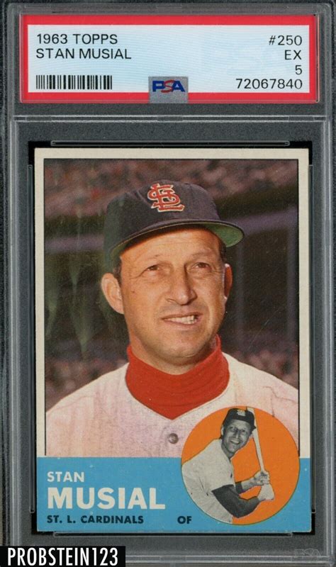 1963 Topps 250 Stan Musial St Louis Cardinals HOF PSA 5 EX EBay