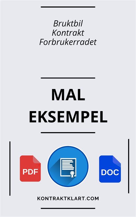 Bruktbil Kontrakt Forbrukerr Det Mal Eksempel Pdf Word