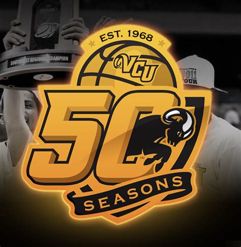 50 Seasons Of VCU Basketball Anniversary Logo Athletics Logo Virginia