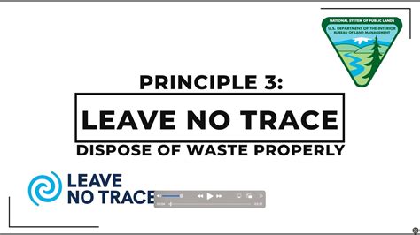 Leave No Trace Principle 3 Dispose Of Waste Properly YouTube