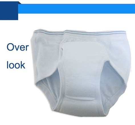 Adult Incontinence 100 Cotton White Men Incontinence Reusable Briefs