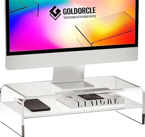 GoldOrcle Soporte de acrílico para monitor de computadora grande