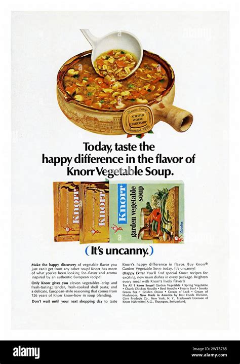 Knorr Vegetable Soup Vintage American Magazine Press Advertising