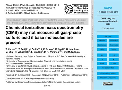 (PDF) Chemical ionization mass spectrometry (CIMS) may not measure all ...