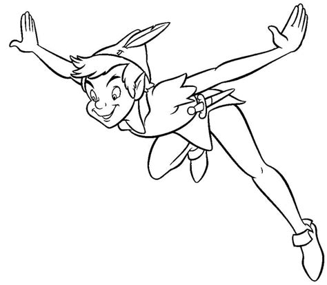 Dibujos De Peter Pan Esta Volando Para Colorear Para Colorear Pintar E