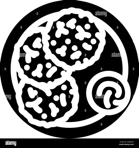 Kimchi Pancakes Korean Cuisine Glyph Icon Vector Illustration Stock