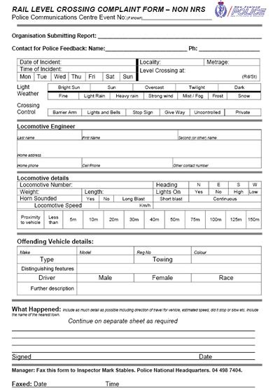 Free Printable Police Report Template Form Generic