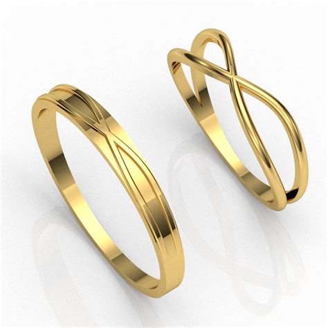 Love In Infinity Gold Couple Rings