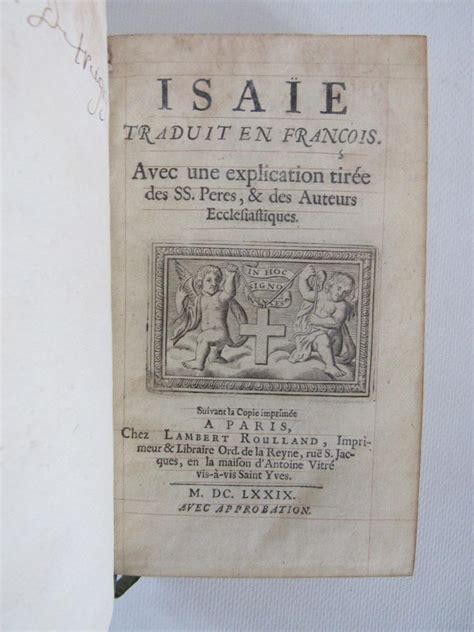 Isa E Traduit En Fran Ois Avec Une Explication Tir E Des Ss Peres