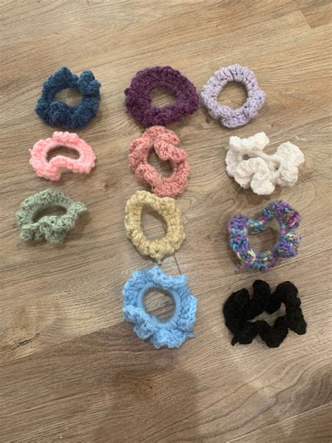 Handmade Crocheted Scrunchies Etsy