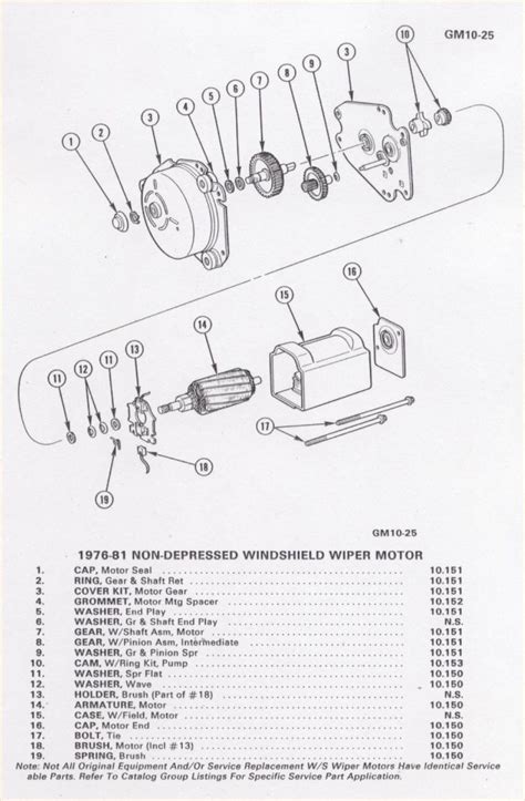 Wiper Motor Parts Diagram