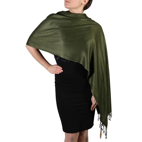 Dark Green Pashmina Scarf Shawl Wrap York Shawls