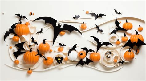 Premium Photo | A collection of halloween decorations with bats and ...