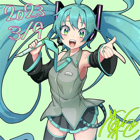 初音ミク 「ミクの日なのでミクさんを描きました 初音ミク 」 菓色（かしき）のイラスト