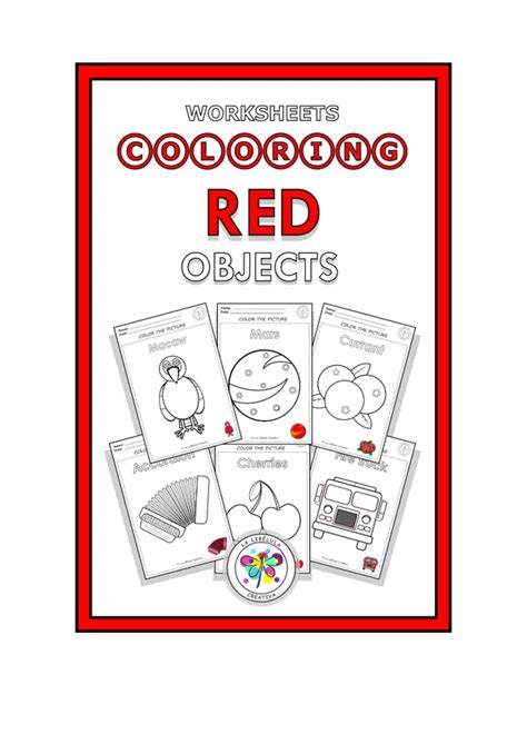 Worksheets Coloring Red Objects Rojo Objetos Colorear Profe Social