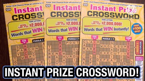 Instant Prize Crossword Ca Scratchers Youtube