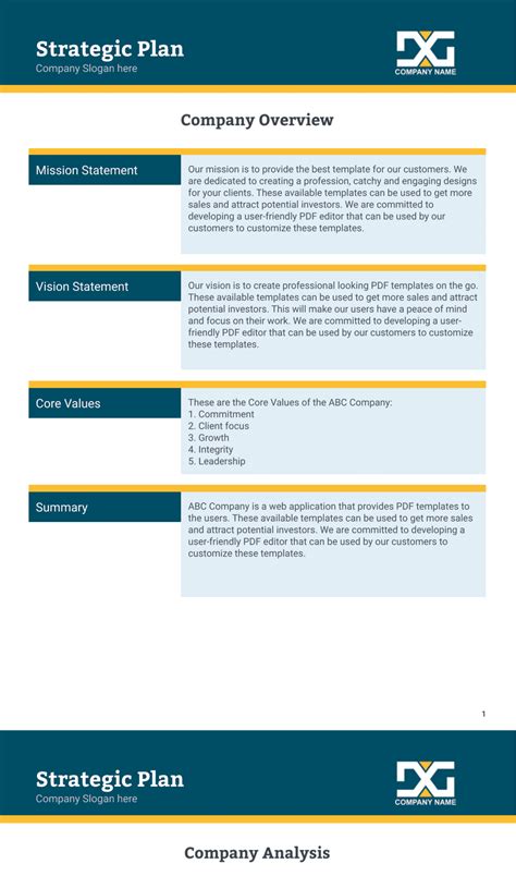 Strategic Plan Template - PDF Templates | Jotform