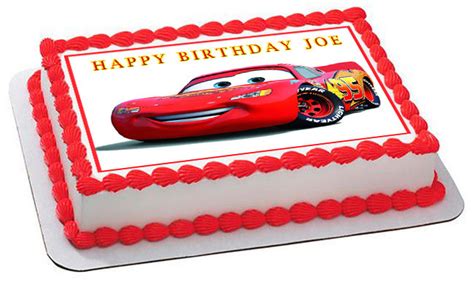 Disney Pixar Cars Lightning Mcqueen 1 Edible Birthday Cake Topper