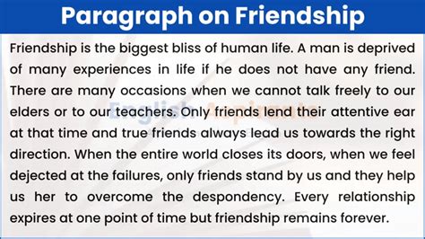 Paragraph on Friendship in English [100, 120, 150, 200, 250 Words]