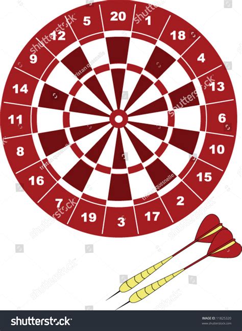 Vector Drawing Of Red Dart Board With 2 Darts - 11825320 : Shutterstock