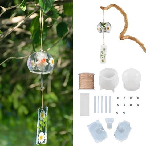 Japanese Wind Chimes Crystal Epoxy Resin Mold Sunny Weather Doll Wind Bell Resin Silicone Mold