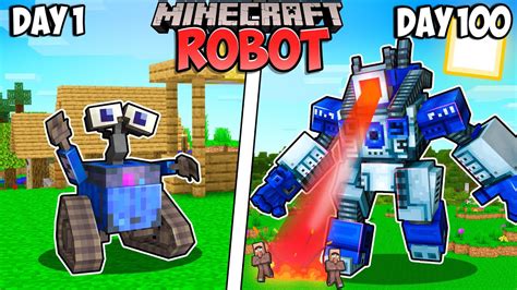 I Survived Days As A Robot In Minecraft Youtube