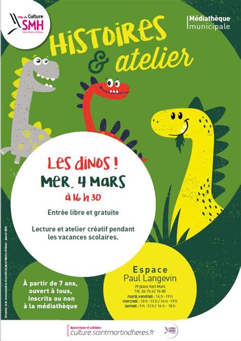 Vacances Scolaires Histoires Atelier Cr Atif Les Dinos