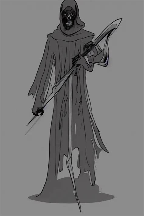 Grim Reaper Concept Art Coloured Line Art Stable Diffusion Openart