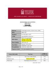 ADM2341P Outline W2016 1 MANAGERIAL ACCOUNTING ADM 2341 P Winter 2016