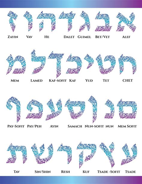 Decorative Hebrew Alphabet Letters 8991548 Vector Art At Vecteezy