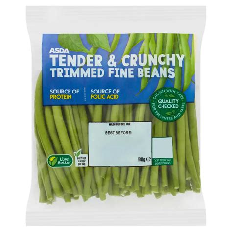 Asda Tender & Crunchy Trimmed Fine Beans 180g is halal suitable | Halal Check