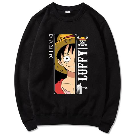 Blusa Moletom Gola Redonda Algod O Anime One Piece Monkey D Luffy