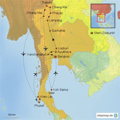 StepMap Thailand Rundreise Und Baden In Khao Lak Oder Koh Samui