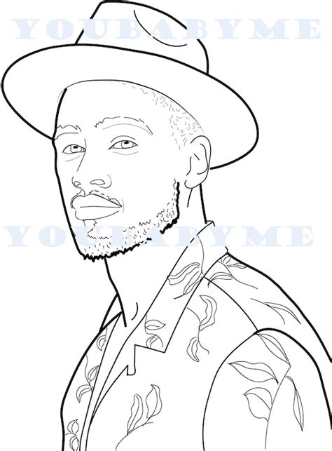 Young Man With Hat Coloring Page Black Boy Coloring Page Etsy