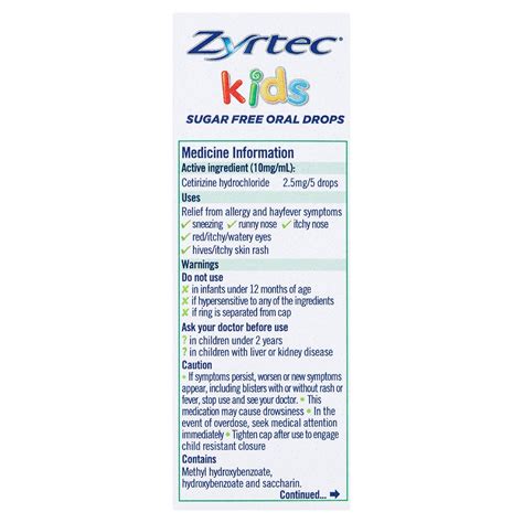 Zyrtec Oral Drops Zyrtec Dosage For Kids Zyrtec Childrens Liquid