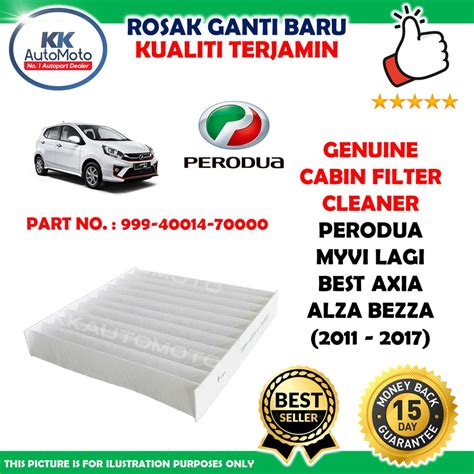 Genuine Cabin Filter Penapis Udara Cleaner Perodua Myvi Lagi Best Axia