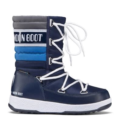 Moon Boot Junior Quilted Met WP Navy Royal Silver Aprèsski