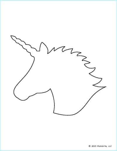 Unicorn Head Outline Printable