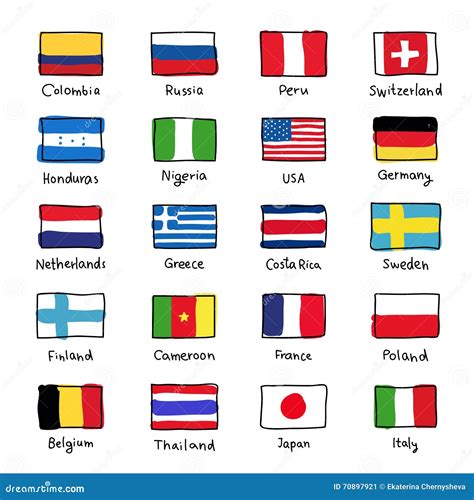 Icons Of Flags Of Different Countries Cartoon Vector | CartoonDealer ...