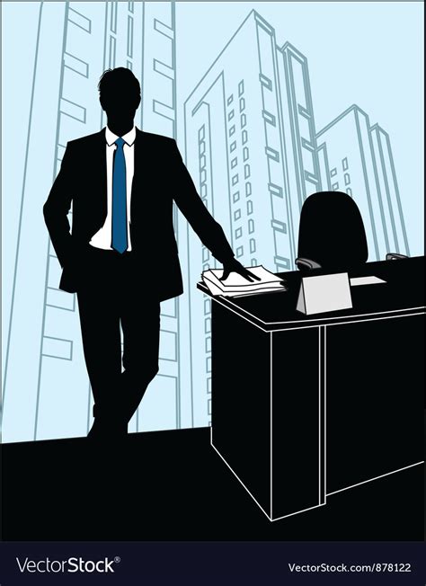 Businessmen Office silhouette Royalty Free Vector Image