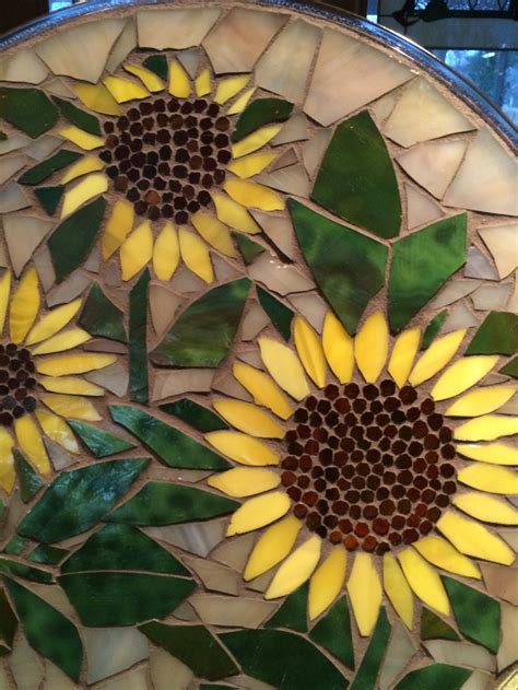 14 Stained Glass Mosaic Plate Sunflowers Etsy