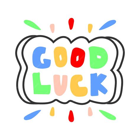 Premium Vector | Good luck quote tshirt print template hand drawn